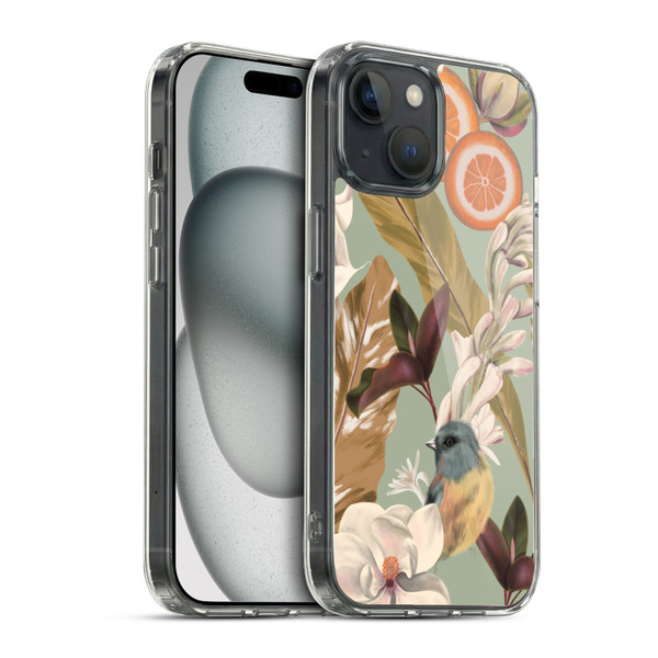 Anis Illustration Graphics New Tropical Pink Soft Gel Case for Apple iPhone 15 & MagSafe