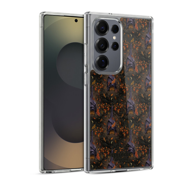 Episodic Drawing Spooky Patterns Autumn Bat Soft Gel Case for Samsung Galaxy S25 Ultra & MagSafe
