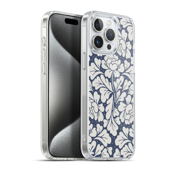 Anis Illustration Graphics Baroque Blue Soft Gel Case for Apple iPhone 15 Pro Max & MagSafe