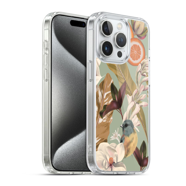 Anis Illustration Graphics New Tropical Pink Soft Gel Case for Apple iPhone 15 Pro & MagSafe