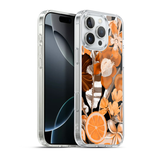 Anis Illustration Graphics Flower & Fruit Orange Soft Gel Case for Apple iPhone 16 Pro Max & MagSafe