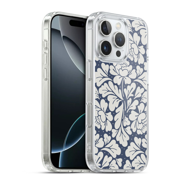 Anis Illustration Graphics Baroque Blue Soft Gel Case for Apple iPhone 16 Pro & MagSafe