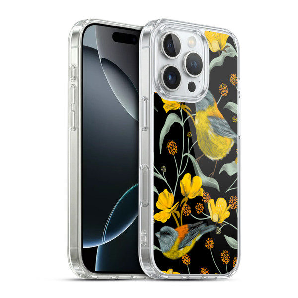 Anis Illustration Graphics Yellow Birds Soft Gel Case for Apple iPhone 16 Pro & MagSafe