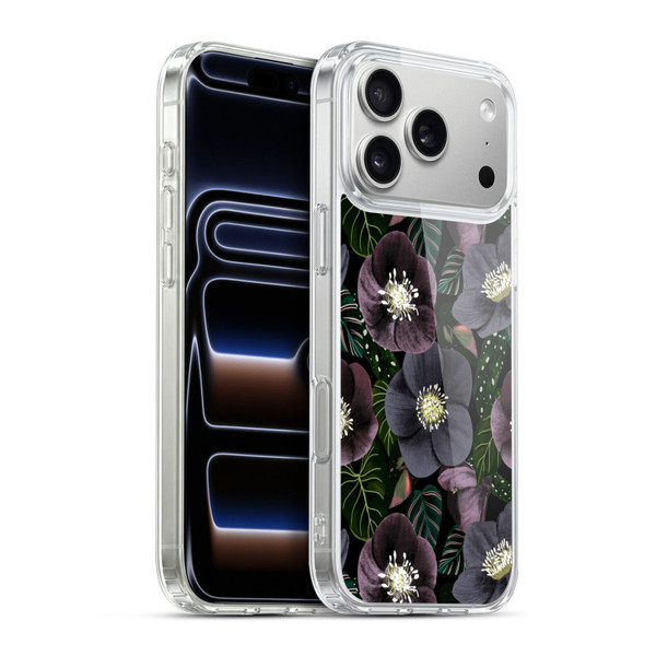 Anis Illustration Graphics Dark Flowers Soft Gel Case for Apple iPhone 17 Pro Max