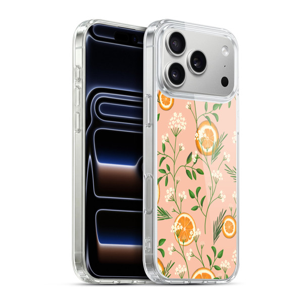 Anis Illustration Graphics Elderflower Orange Pastel Soft Gel Case for Apple iPhone 17 Pro Max