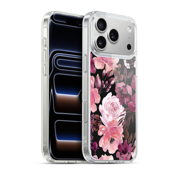 Anis Illustration Graphics Floral Chaos Dark Pink Soft Gel Case for Apple iPhone 17 Pro Max