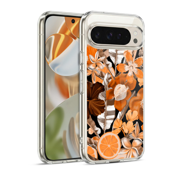Anis Illustration Graphics Flower & Fruit Orange Soft Gel Case for Google Pixel 9 / Pixel 9 Pro