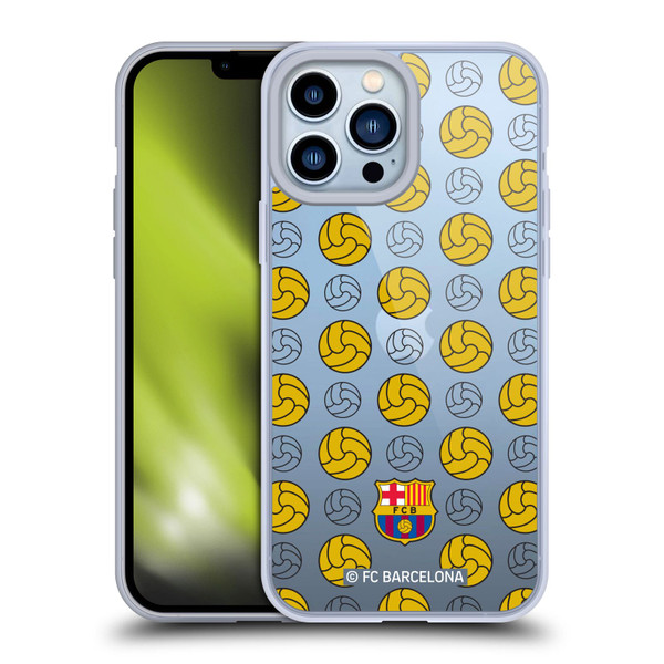 FC Barcelona Campions Ball Pattern Soft Gel Case for Apple iPhone 13 Pro Max & MagSafe