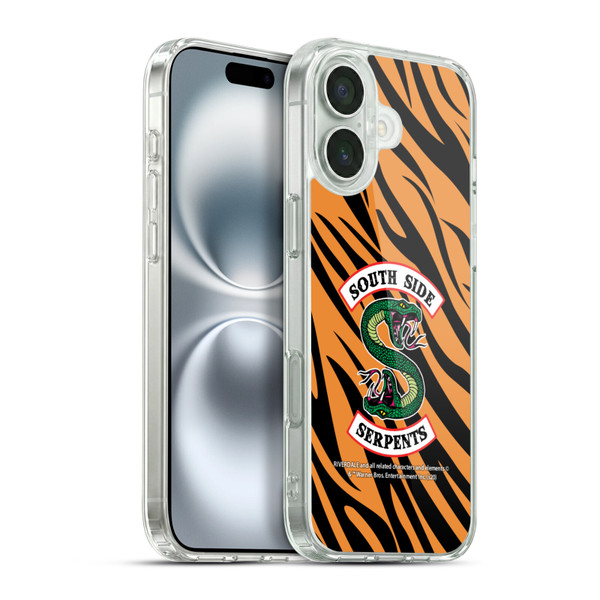 Riverdale South Side Serpents Tiger Print Logo Soft Gel Case for Apple iPhone 16 Plus & MagSafe