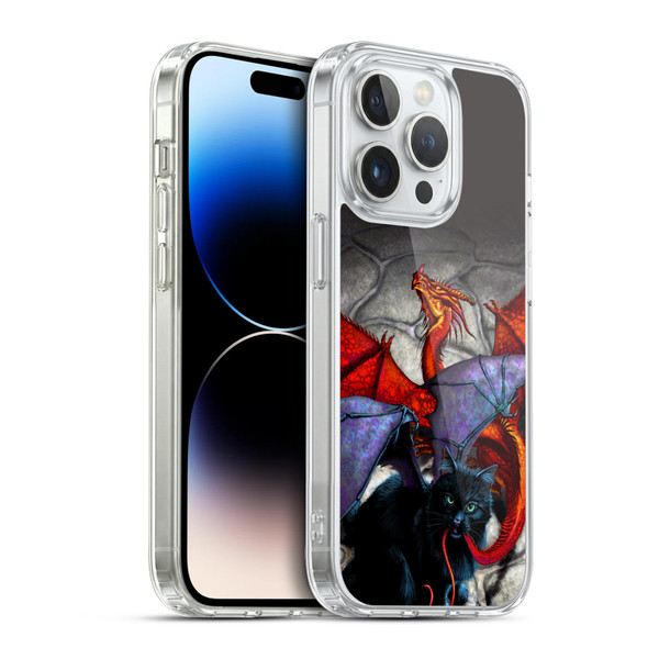 Stanley Morrison Dragons 3 Bat Winged Cat Vs Red Soft Gel Case for Apple iPhone 14 Pro & MagSafe