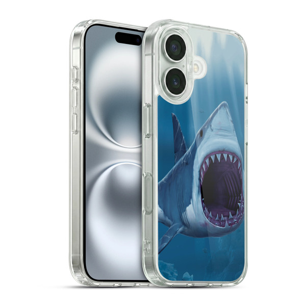 Vincent Hie Underwater Shark Bite Soft Gel Case for Apple iPhone 16 & MagSafe