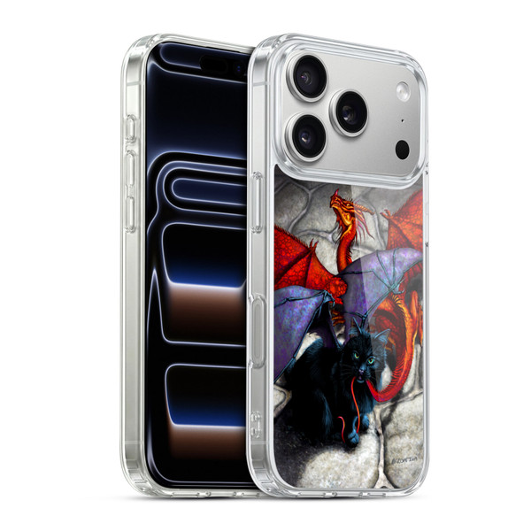 Stanley Morrison Dragons 3 Bat Winged Cat Vs Red Soft Gel Case for Apple iPhone 17 Pro