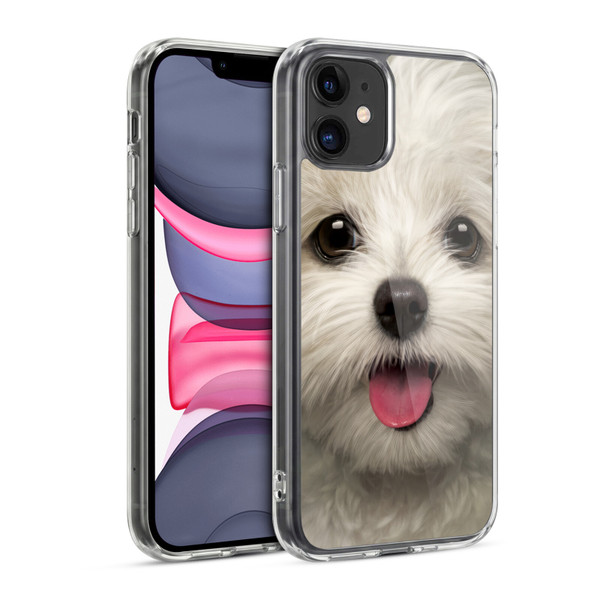 Vincent Hie Big Face Puppies Maltese Soft Gel Case for Apple iPhone 11