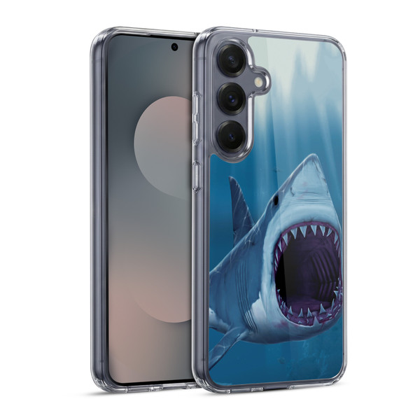 Vincent Hie Underwater Shark Bite Soft Gel Case for Samsung Galaxy S25 & MagSafe