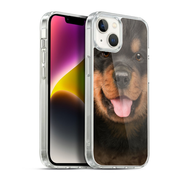 Vincent Hie Big Face Puppies Rottweiler Soft Gel Case for Apple iPhone 14 Plus & MagSafe