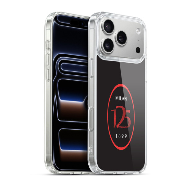 AC Milan 125th Anniversary Black Logo Soft Gel Case for Apple iPhone 17 Pro Max