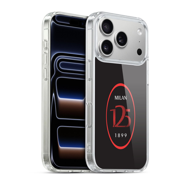 AC Milan 125th Anniversary Black Logo Soft Gel Case for Apple iPhone 17 Pro