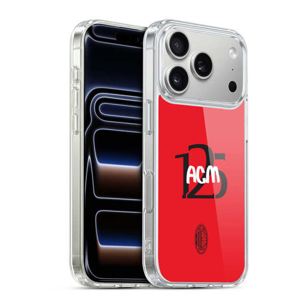 AC Milan 125th Anniversary Typography Soft Gel Case for Apple iPhone 17 Pro