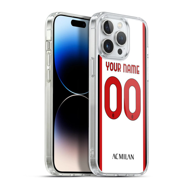 Custom Customised Personalised AC Milan 2022/23 Kit Away Soft Gel Case for Apple iPhone 13 Pro Max & MagSafe