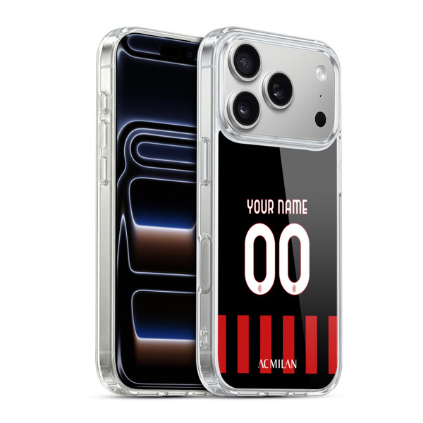 Custom Customised Personalised AC Milan 2022/23 Kit Home Soft Gel Case for Apple iPhone 17 Pro