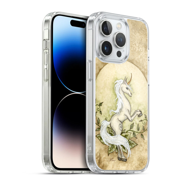 Amy Brown Mythical Unicorn Earth Soft Gel Case for Apple iPhone 14 Pro & MagSafe