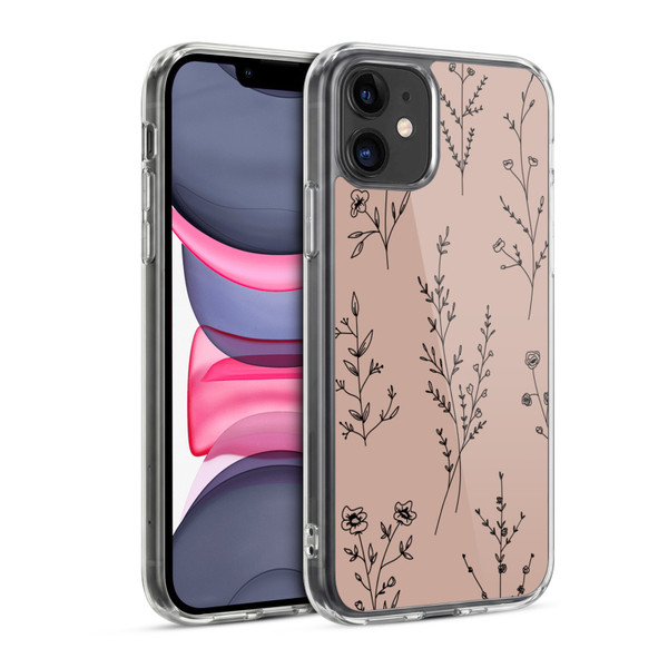 Anis Illustration Wildflowers Blush Pink Soft Gel Case for Apple iPhone 11