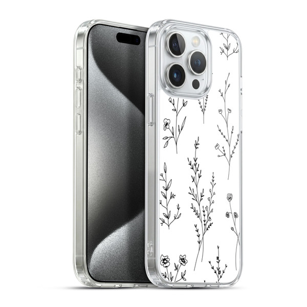 Anis Illustration Wildflowers White Soft Gel Case for Apple iPhone 15 Pro Max & MagSafe