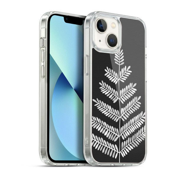Cat Coquillette Nature Leaflets Black Soft Gel Case for Apple iPhone 13