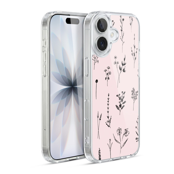 Anis Illustration Wildflowers Light Pink Soft Gel Case for Apple iPhone 17