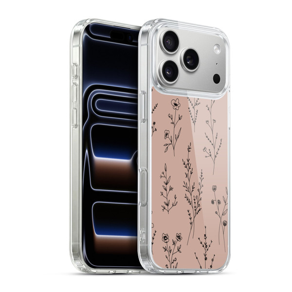 Anis Illustration Wildflowers Blush Pink Soft Gel Case for Apple iPhone 17 Pro Max