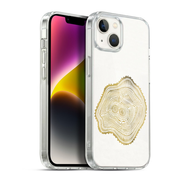 Cat Coquillette Nature Gold Peach Leaf Soft Gel Case for Apple iPhone 14 Plus & MagSafe