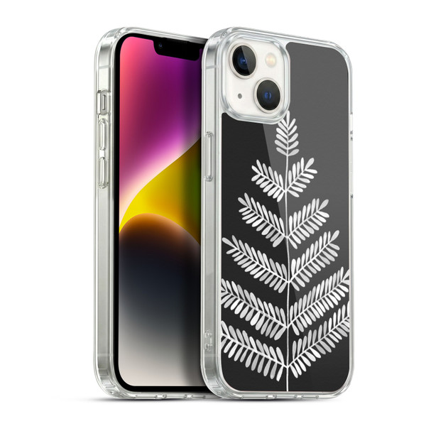 Cat Coquillette Nature Leaflets Black Soft Gel Case for Apple iPhone 14 Plus & MagSafe