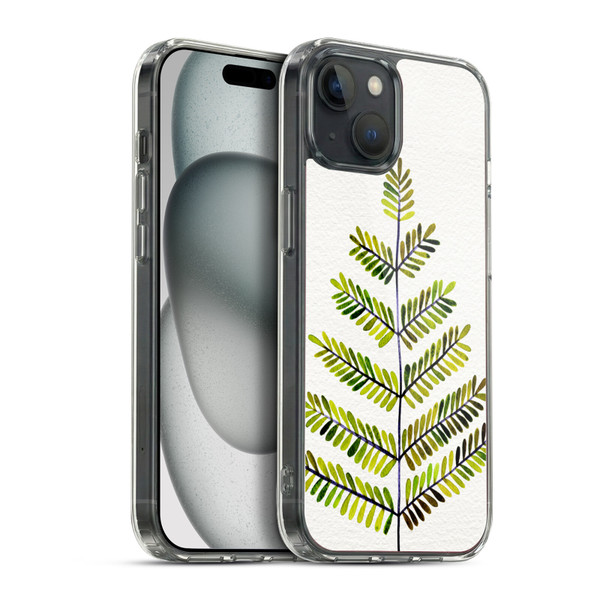 Cat Coquillette Nature Leaflets Green Soft Gel Case for Apple iPhone 15 Plus & MagSafe