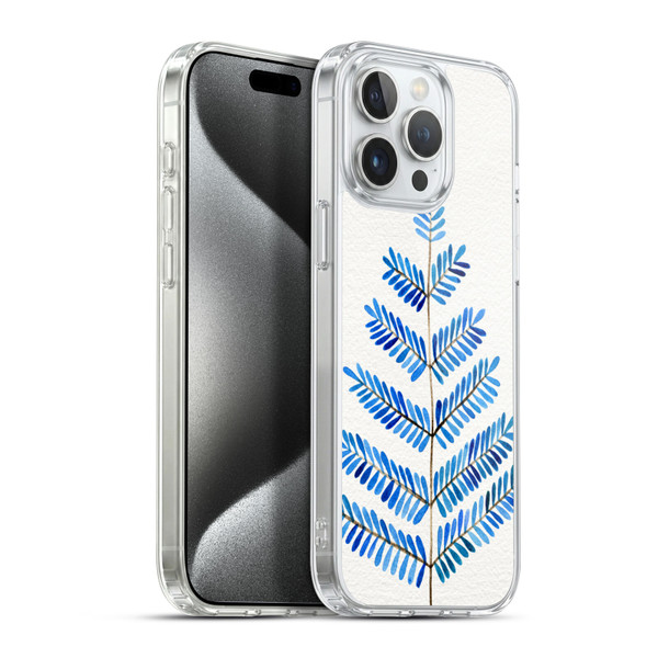 Cat Coquillette Nature Leaflets Blue Soft Gel Case for Apple iPhone 15 Pro Max & MagSafe