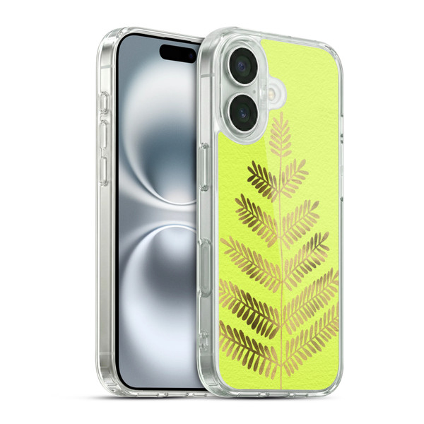 Cat Coquillette Nature Leaflets Yellow Soft Gel Case for Apple iPhone 16 & MagSafe