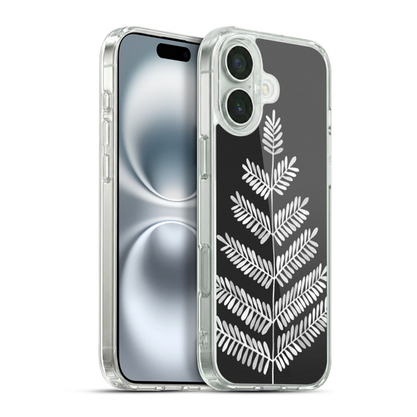 Cat Coquillette Nature Leaflets Black Soft Gel Case for Apple iPhone 16 Plus & MagSafe