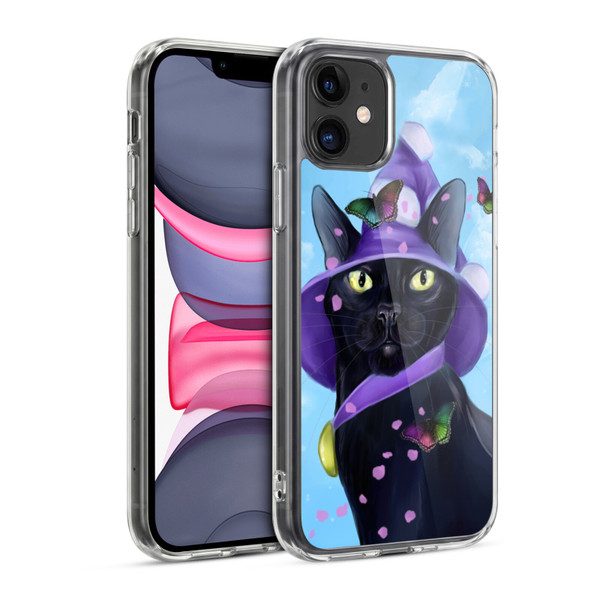 Ash Evans Black Cats Butterfly Sky Soft Gel Case for Apple iPhone 11