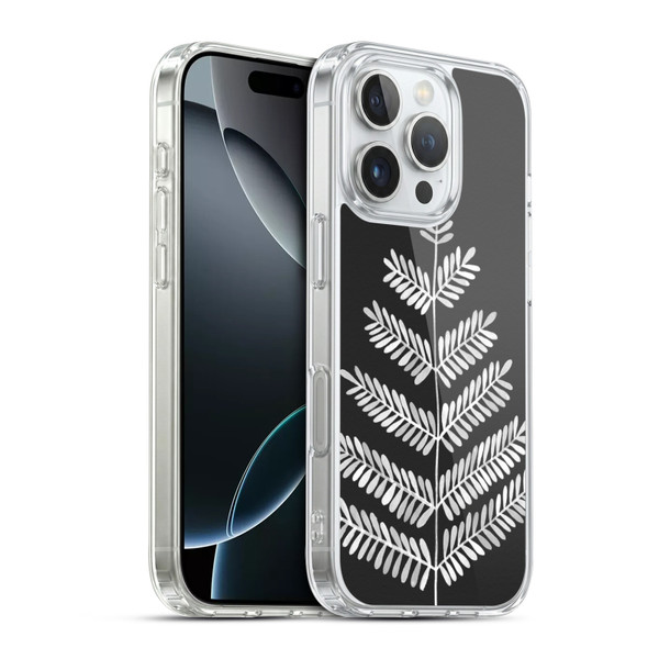 Cat Coquillette Nature Leaflets Black Soft Gel Case for Apple iPhone 16 Pro & MagSafe