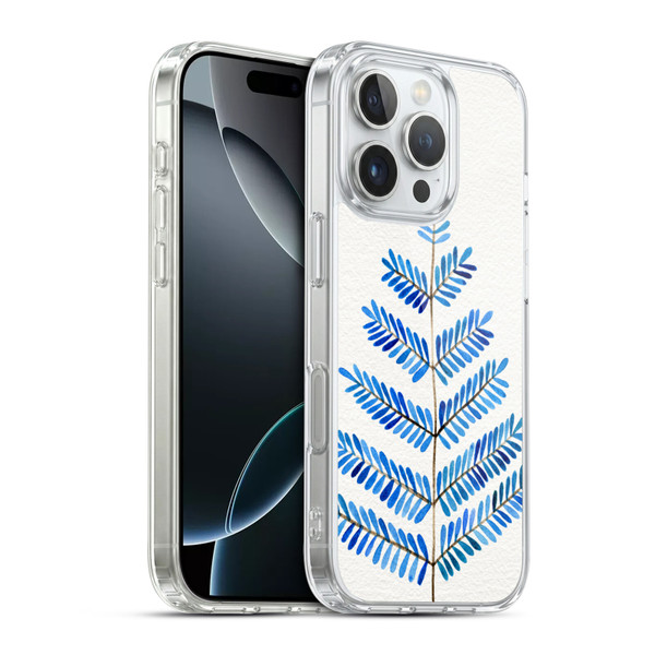 Cat Coquillette Nature Leaflets Blue Soft Gel Case for Apple iPhone 16 Pro & MagSafe