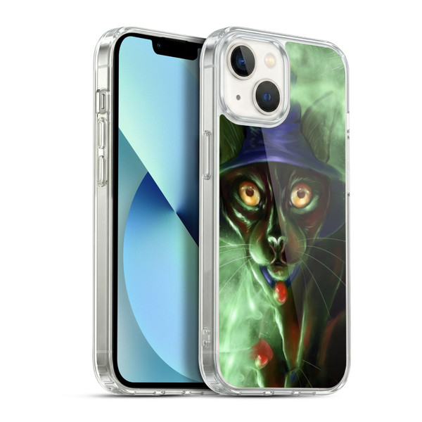 Ash Evans Black Cats Conjuring Magic Soft Gel Case for Apple iPhone 13