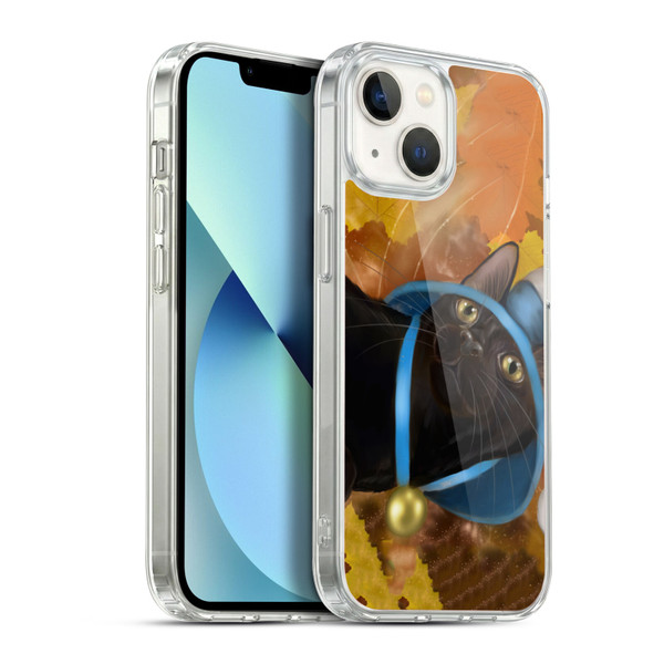 Ash Evans Black Cats Leaves Soft Gel Case for Apple iPhone 13