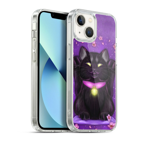 Ash Evans Black Cats Lucky Soft Gel Case for Apple iPhone 13