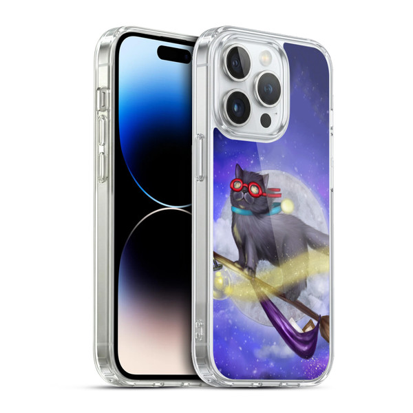 Ash Evans Black Cats Night Fly Soft Gel Case for Apple iPhone 13 Pro & MagSafe