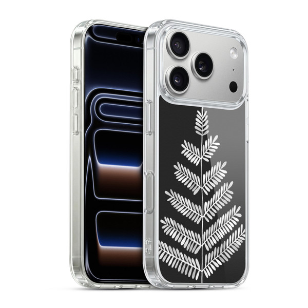 Cat Coquillette Nature Leaflets Black Soft Gel Case for Apple iPhone 17 Pro