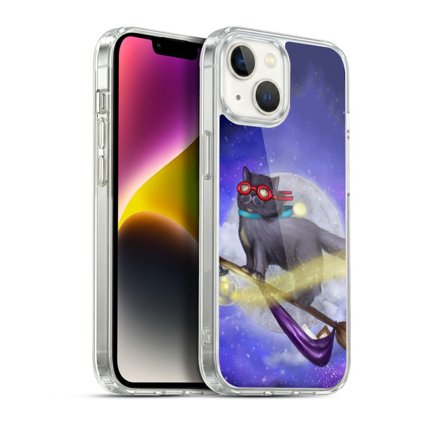 Ash Evans Black Cats Night Fly Soft Gel Case for Apple iPhone 14