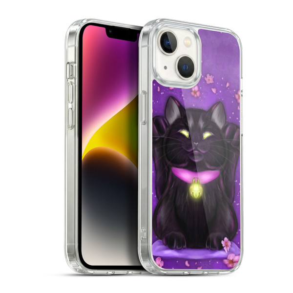 Ash Evans Black Cats Lucky Soft Gel Case for Apple iPhone 14