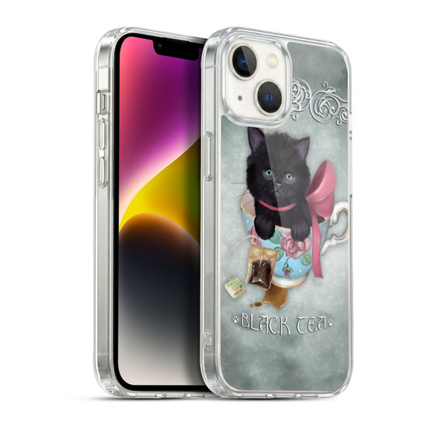 Ash Evans Black Cats Tea Soft Gel Case for Apple iPhone 14