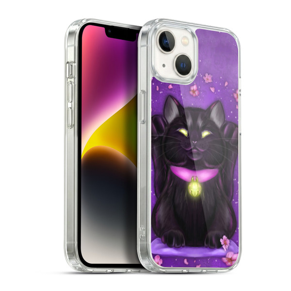 Ash Evans Black Cats Lucky Soft Gel Case for Apple iPhone 14 Plus & MagSafe