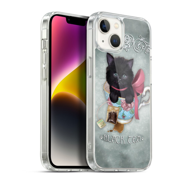 Ash Evans Black Cats Tea Soft Gel Case for Apple iPhone 14 Plus & MagSafe