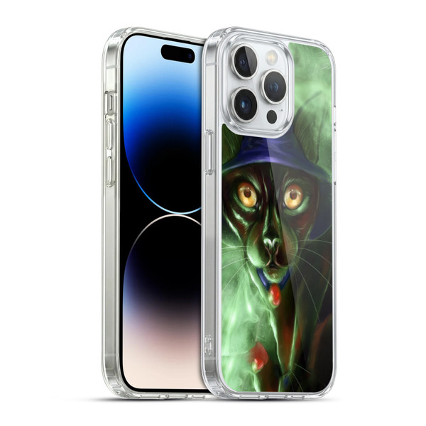 Ash Evans Black Cats Conjuring Magic Soft Gel Case for Apple iPhone 14 Pro Max & MagSafe